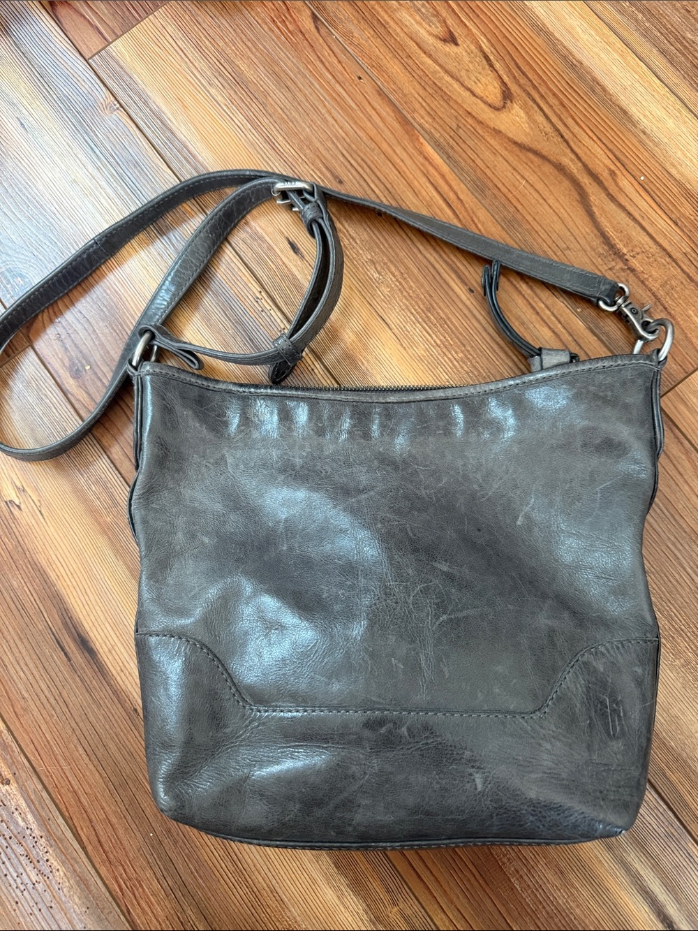 Frye Charcoal Leather Crossbody Bag